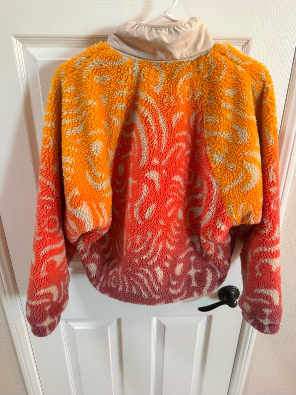 FP- movement Hit the slopes printed Orange Fleece Button-Up Sweater Jacket - Picture 3 of 6